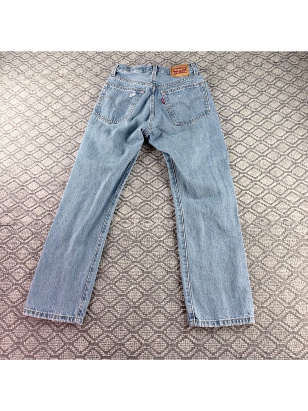 Levi’s 501 Distressed Light Wash Straight Leg Denim Jeans Size W24 L26 - Picture 6 of 16